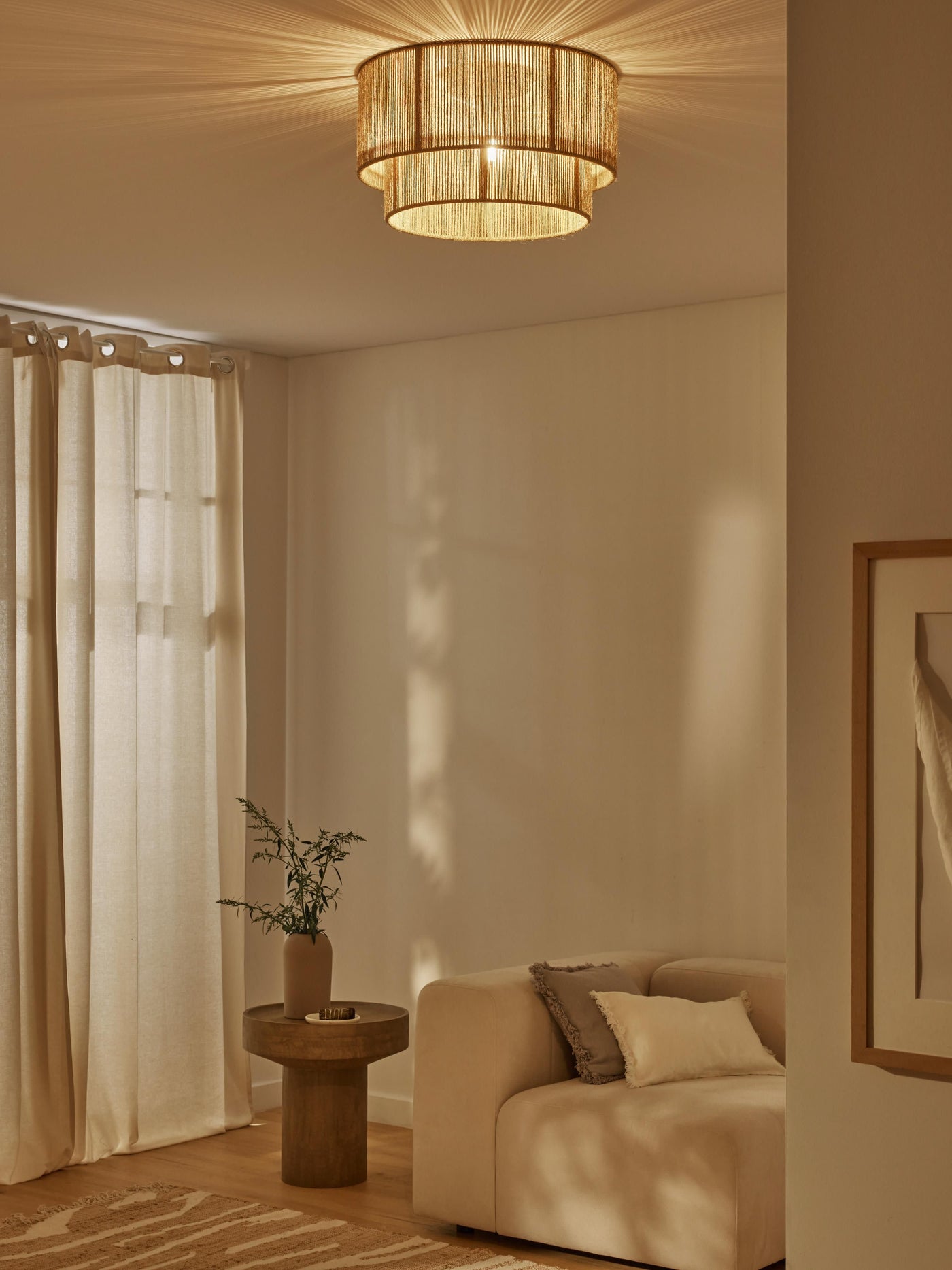 Jute Ceiling Lamp Cecillia