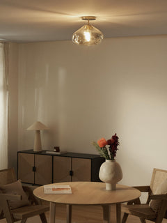 Glass Ceiling Lamp Amora - Gold Coloured, Brushed