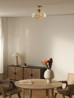 Glass Ceiling Lamp Amora - Gold Coloured, Brushed