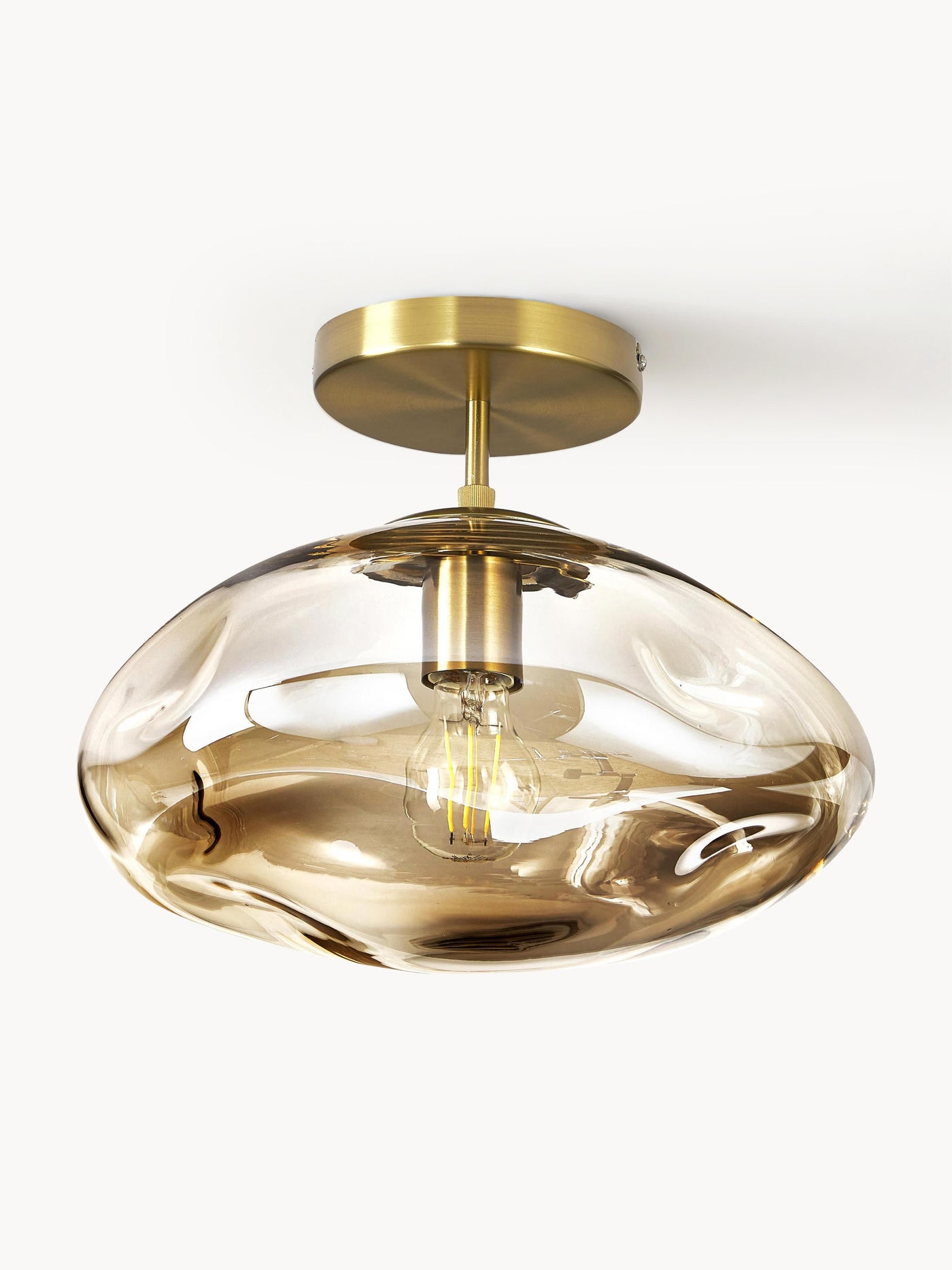 Glass Ceiling Lamp Amora - Gold Coloured, Brushed