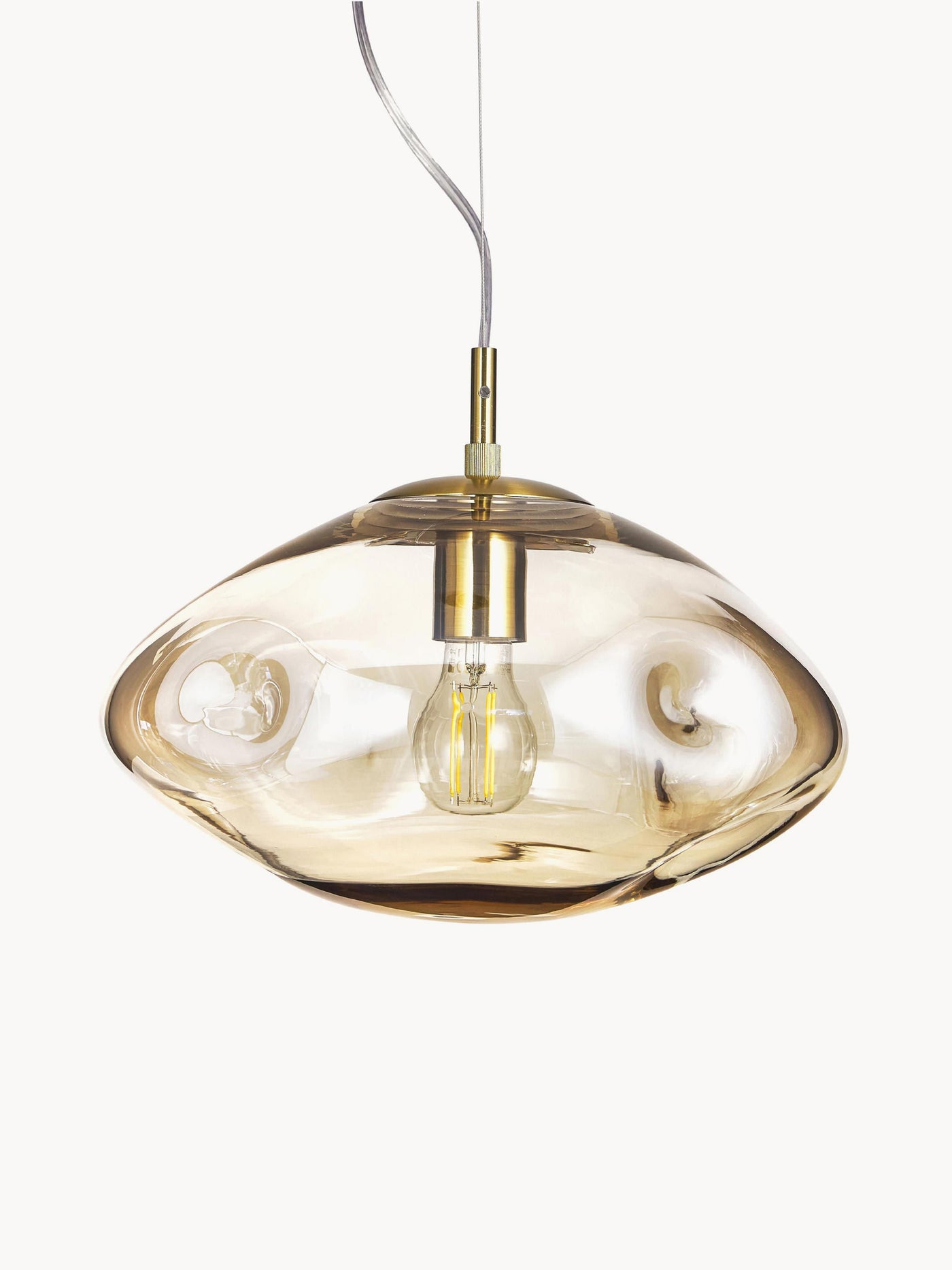 Glass Pendant Light Amora - Transparent, Gold Coloured