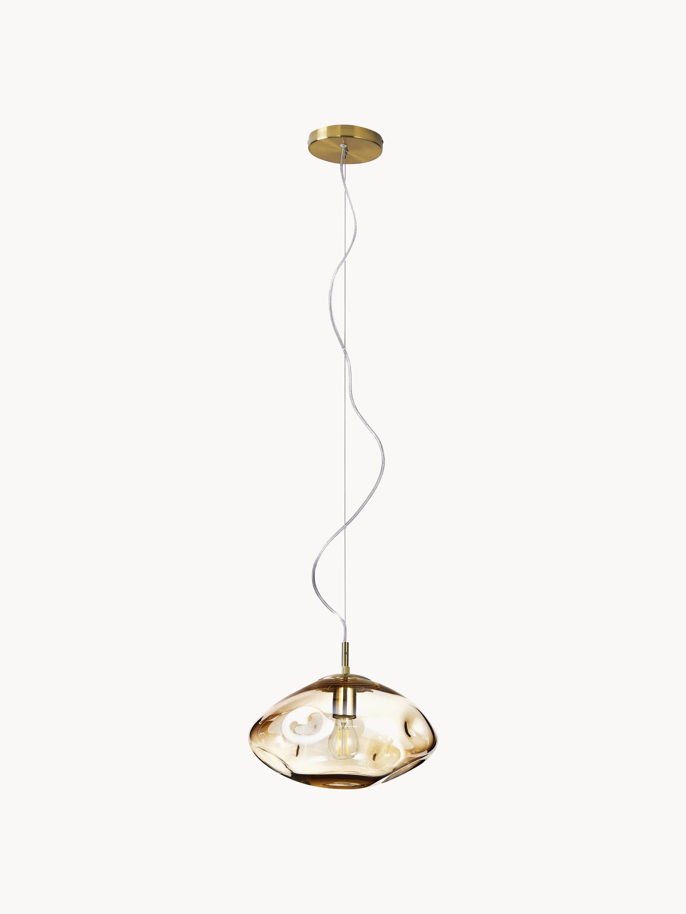 Glass Pendant Light Amora - Transparent, Gold Coloured