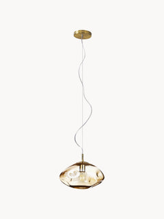 Glass Pendant Light Amora - Transparent, Gold Coloured
