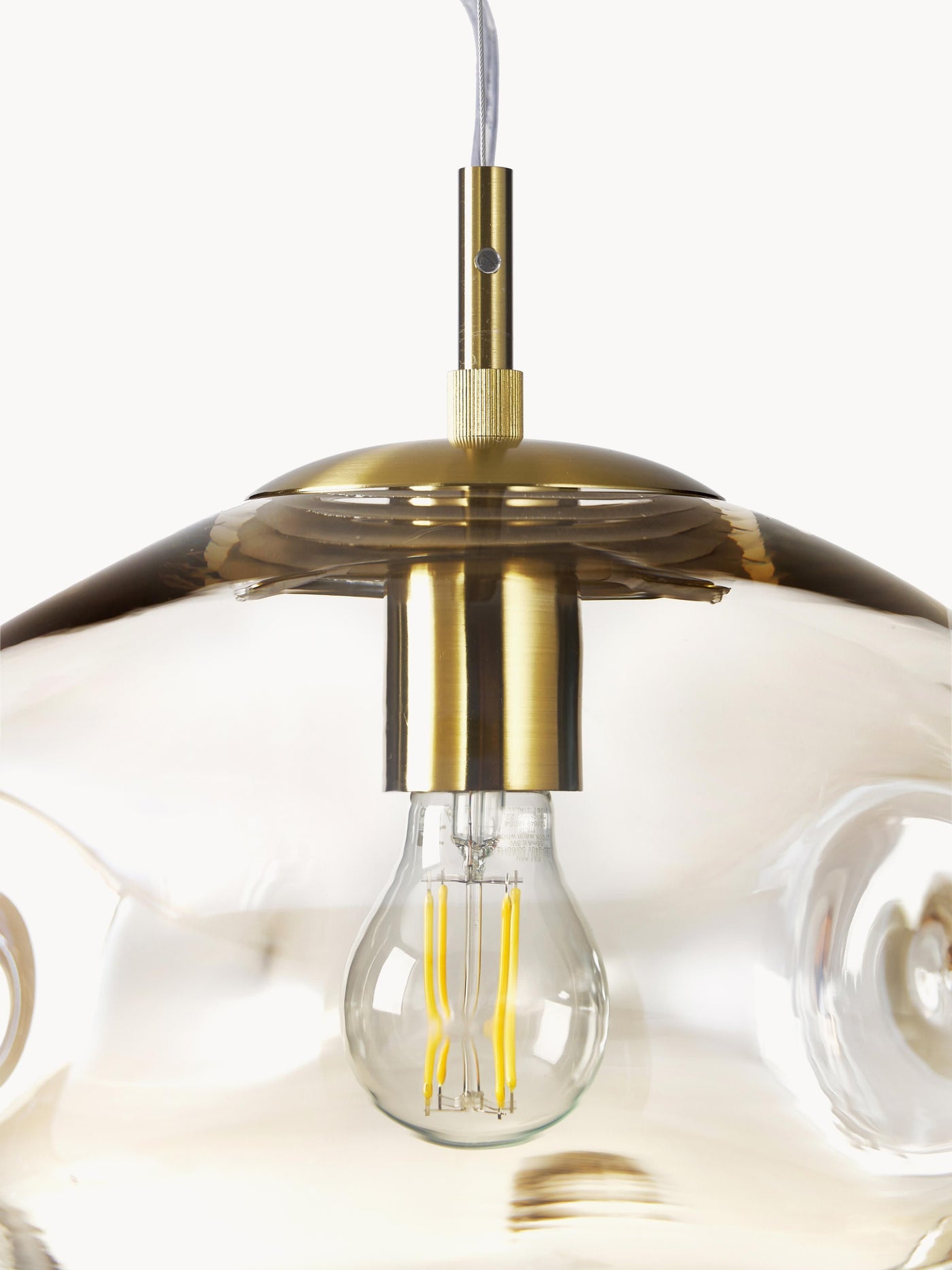 Glass Pendant Light Amora - Transparent, Gold Coloured