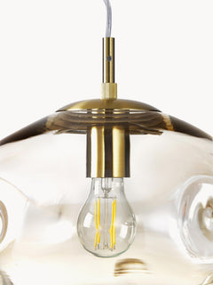 Glass Pendant Light Amora - Transparent, Gold Coloured