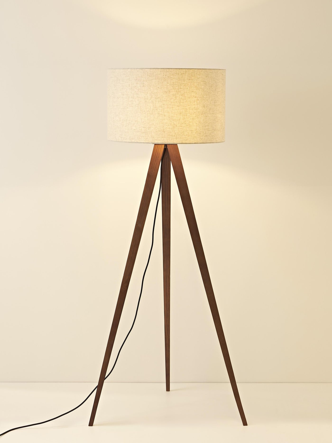Solid Wood Tripod Floor Lamp Jake - Beige