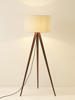 Solid Wood Tripod Floor Lamp Jake - Beige