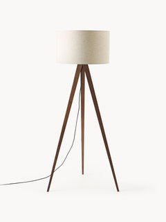 Solid Wood Tripod Floor Lamp Jake - Beige