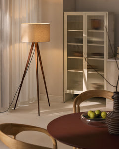Solid Wood Tripod Floor Lamp Jake - Beige