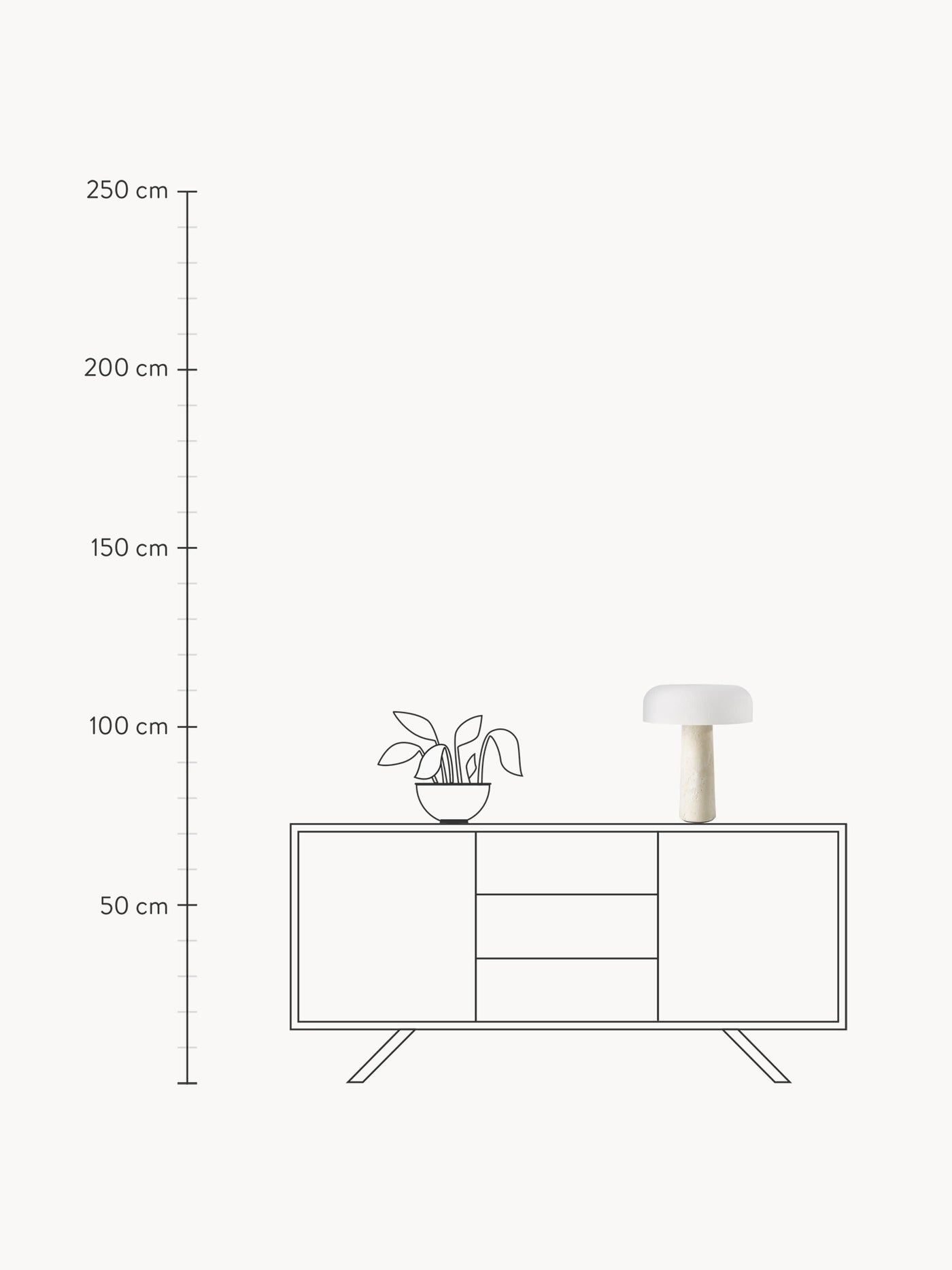 Table Lamp Carla with Travertine Base