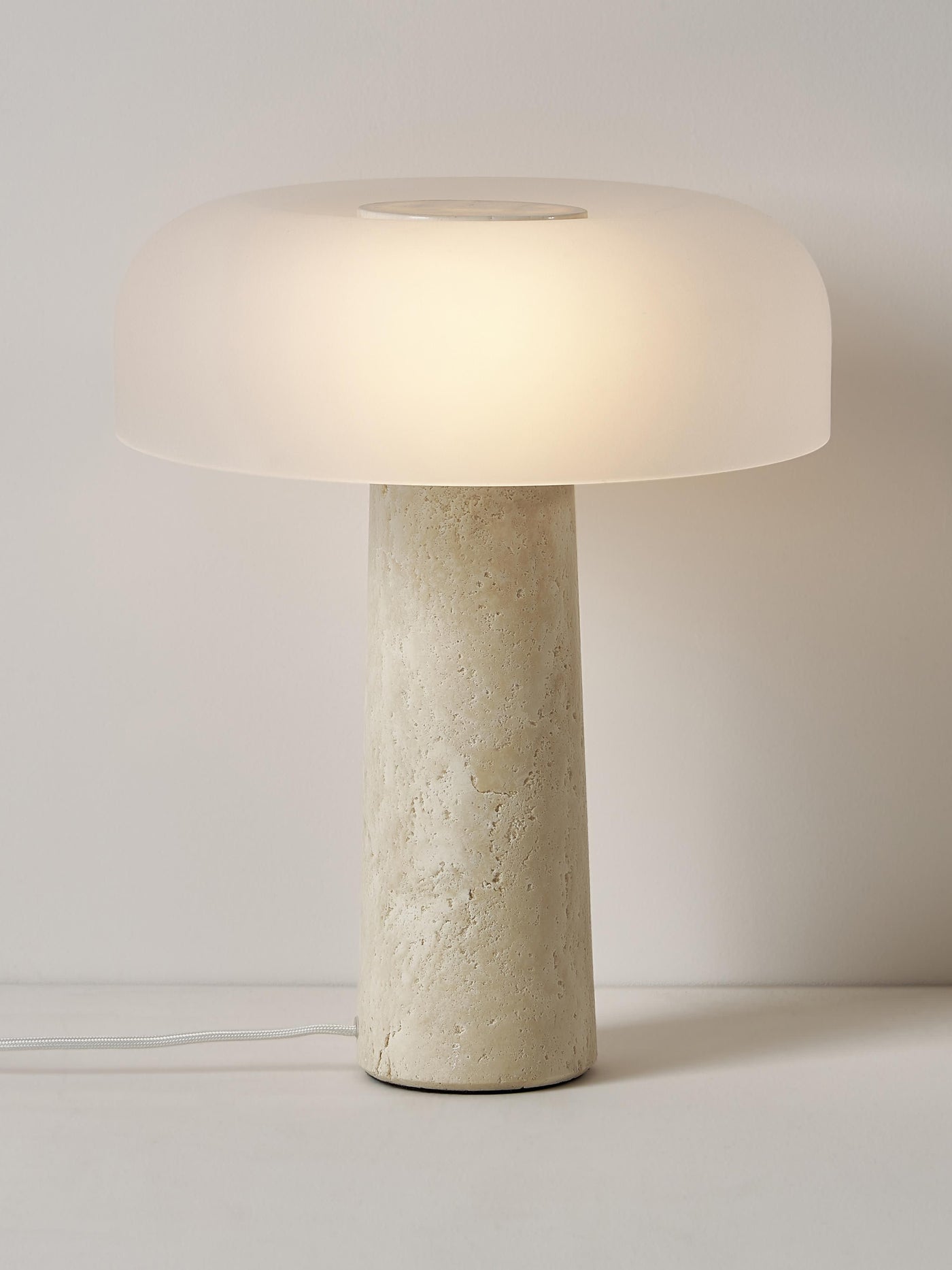 Table Lamp Carla with Travertine Base