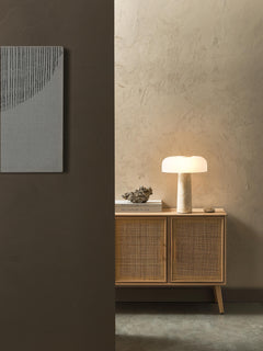 Table Lamp Carla with Travertine Base
