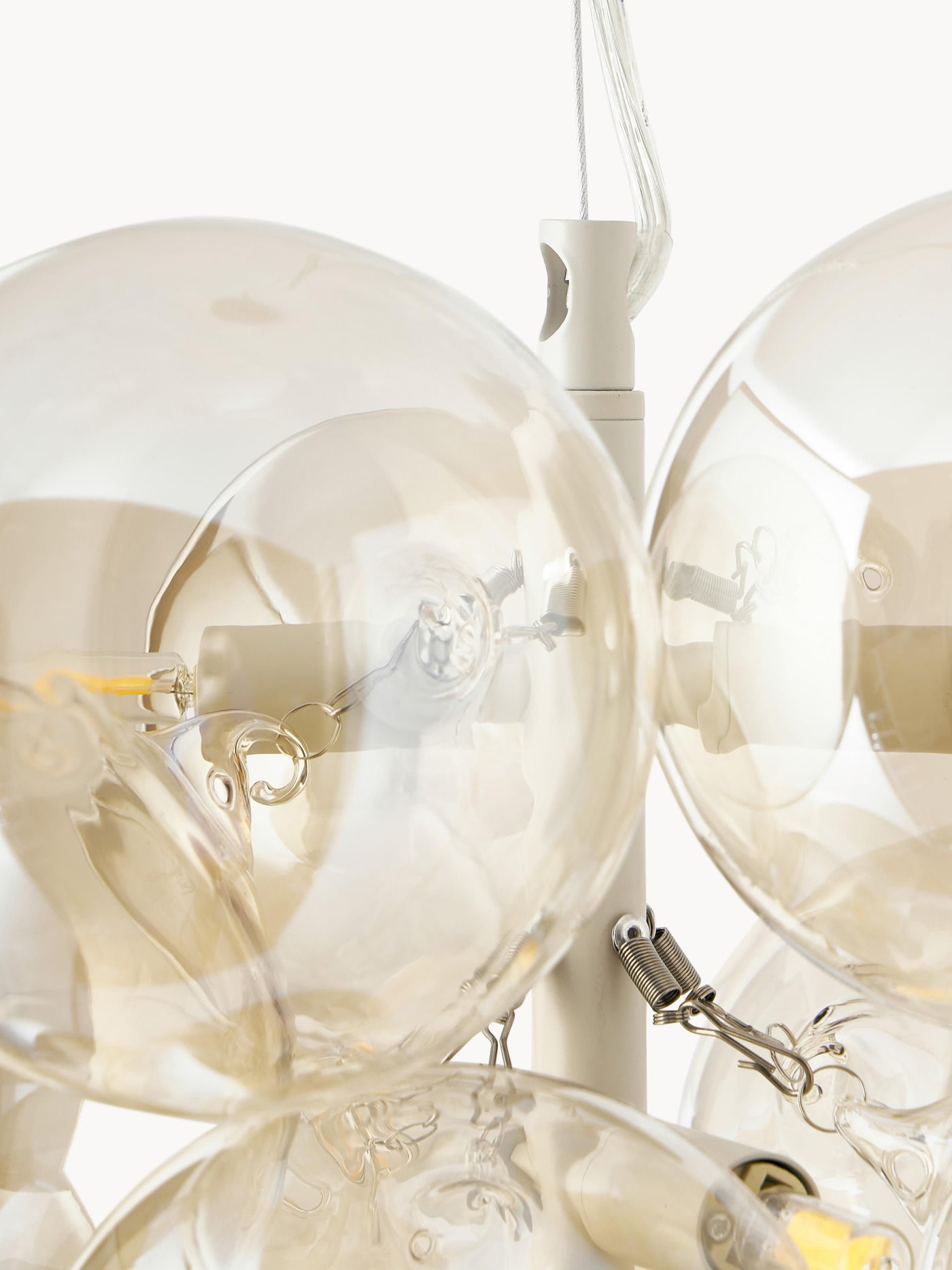 Glass Design Pendant Light Bubbles - Transparent Gold Coloured Lamp Frame, Ca