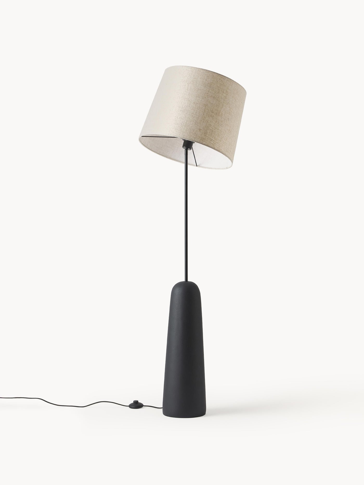 Floor Lamp Kaya with Concrete Base - Cream White