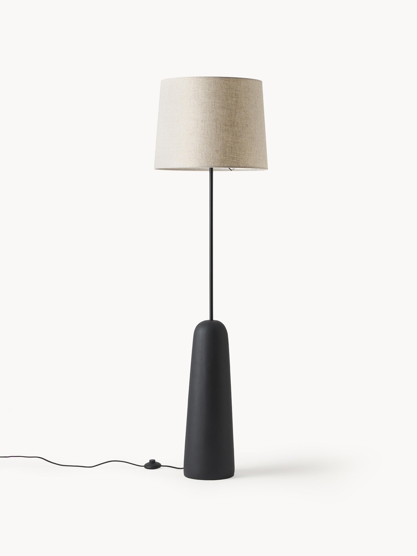 Floor Lamp Kaya with Concrete Base - Cream White