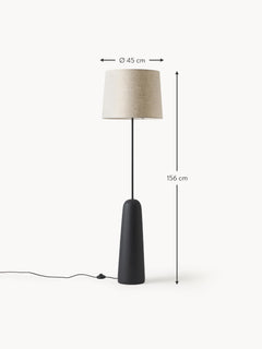 Floor Lamp Kaya with Concrete Base - Cream White