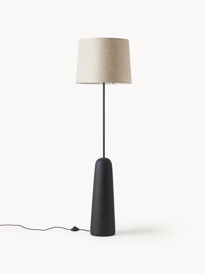 Floor Lamp Kaya with Concrete Base - Cream White