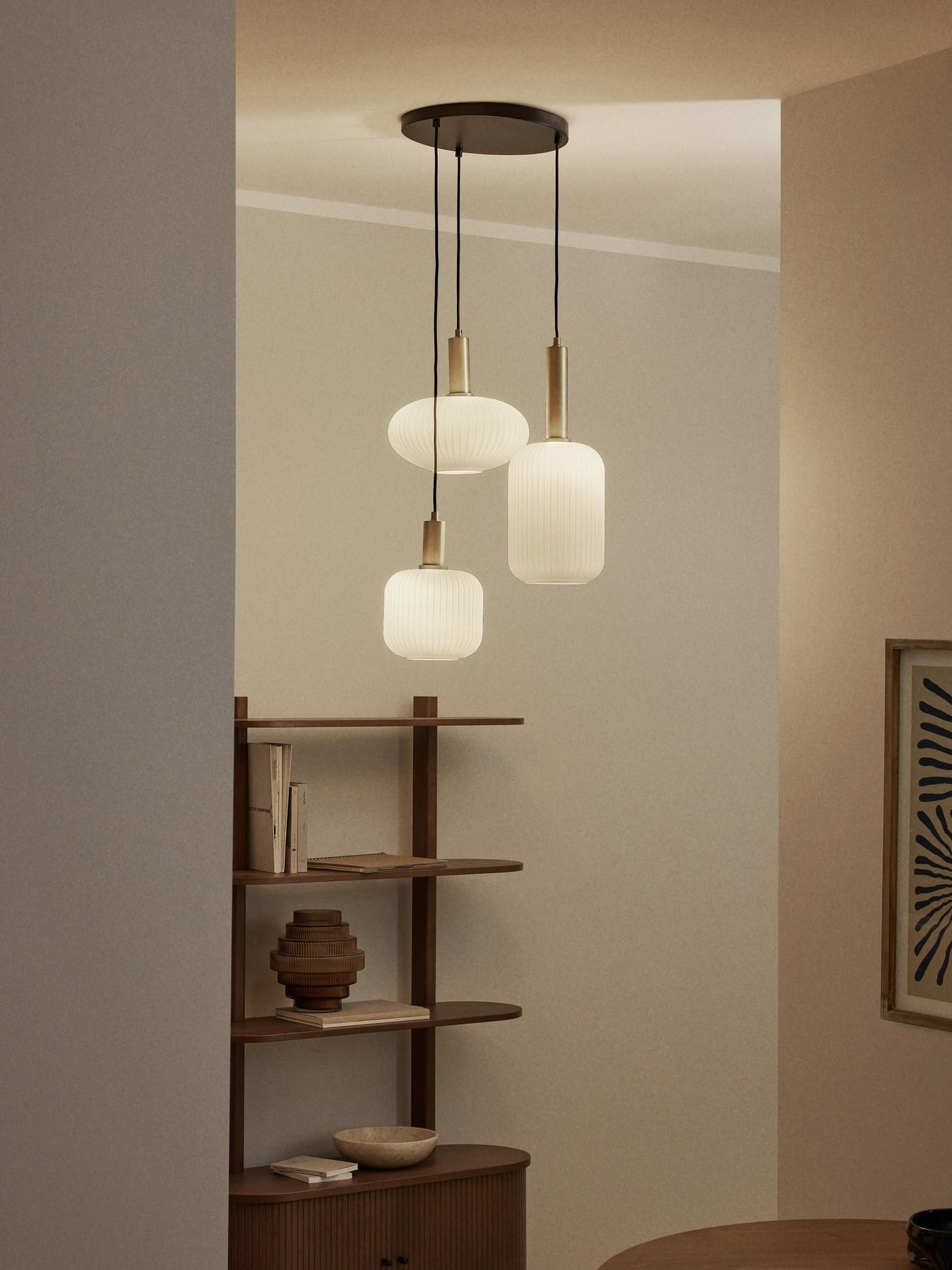 Opal Glass Cluster Pendant Light Candela - White
