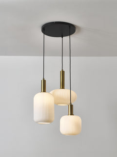 Opal Glass Cluster Pendant Light Candela - White