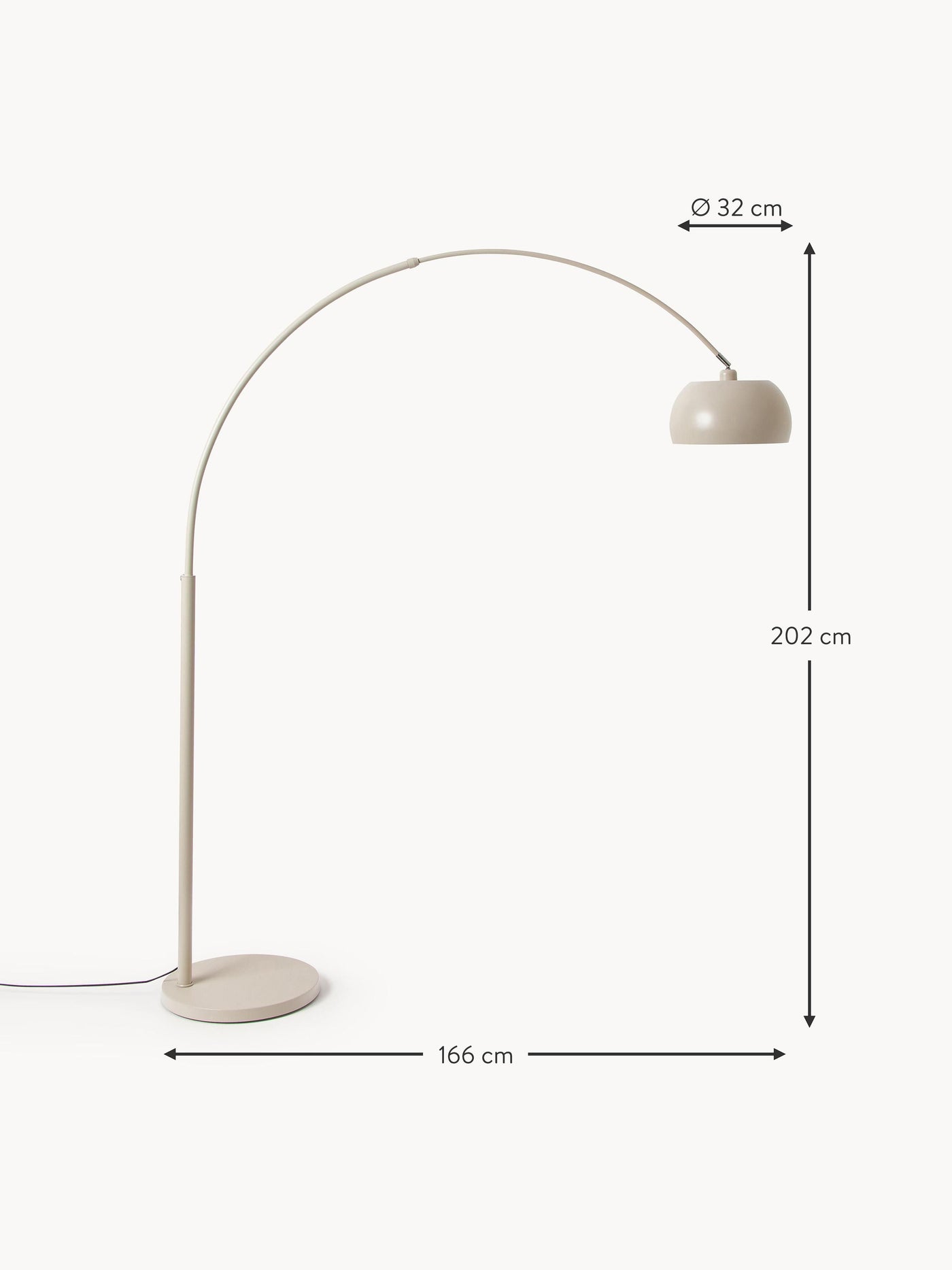 Large Arc Lamp Bowie - Beige
