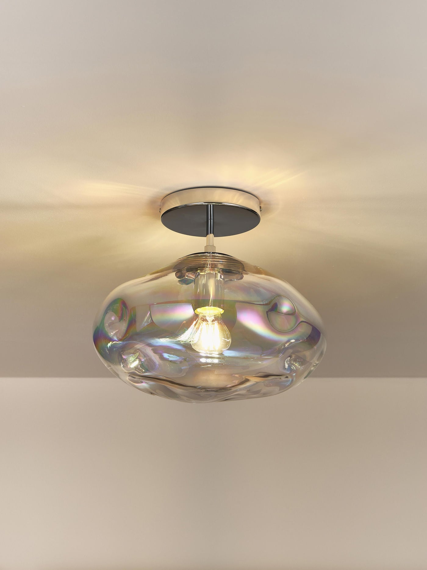 Iridescent Glass Ceiling Lamp Amora