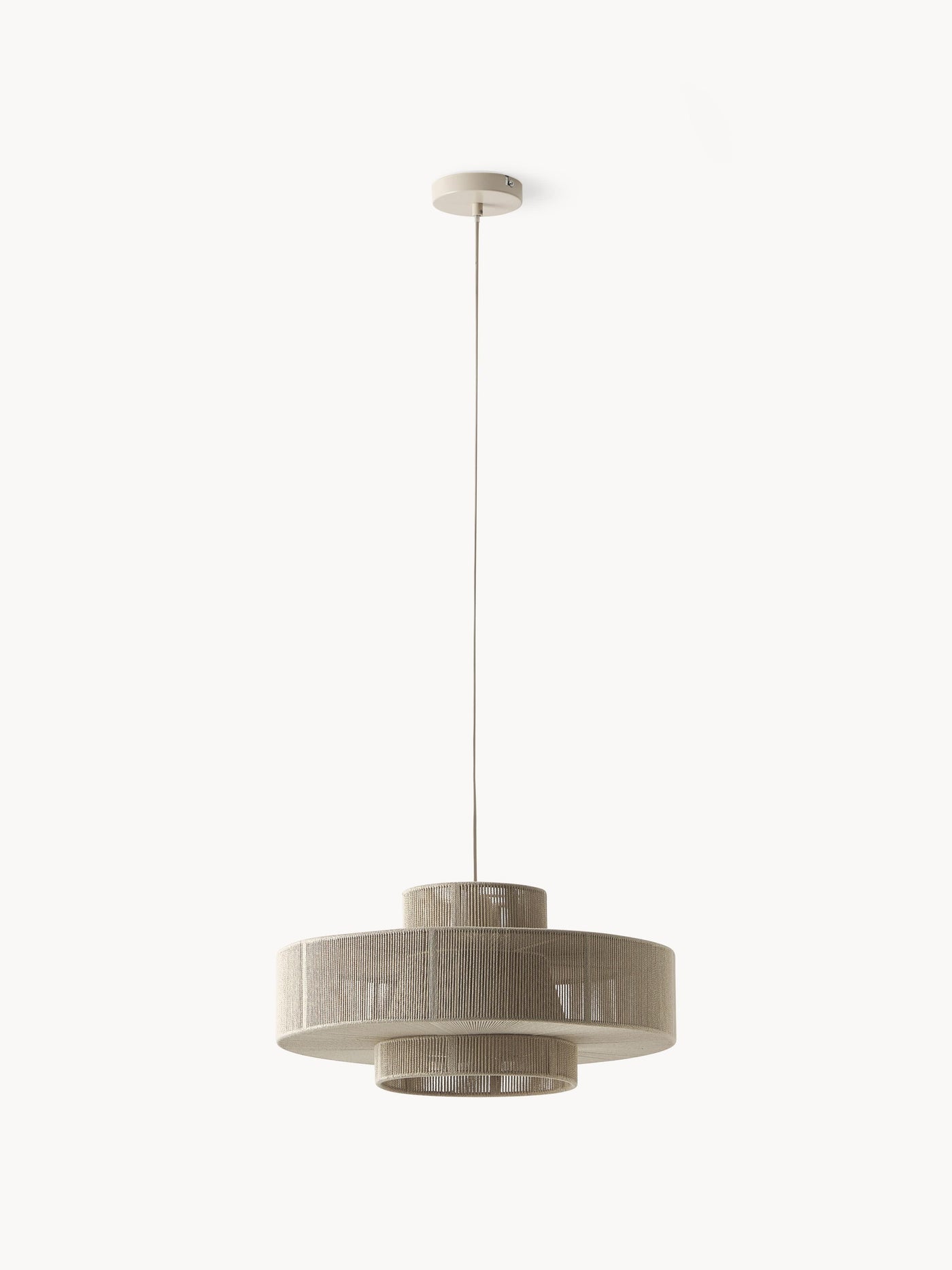 Large Linen Thread Pendant Light Lace - Beige