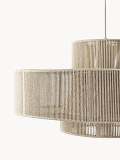 Large Linen Thread Pendant Light Lace - Beige