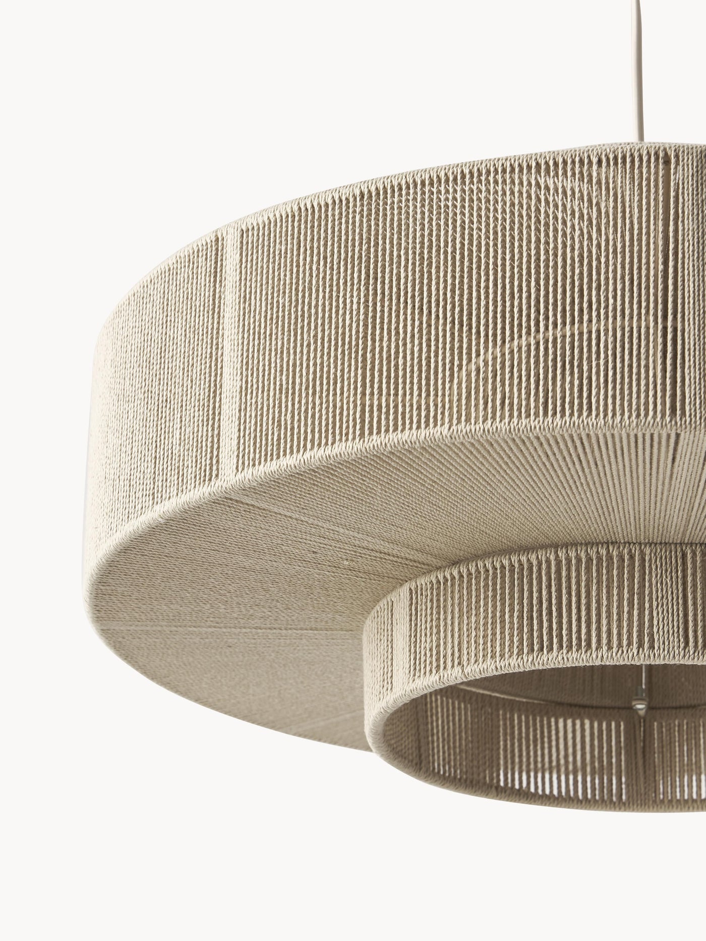 Large Linen Thread Pendant Light Lace - Beige