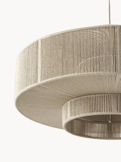Large Linen Thread Pendant Light Lace - Beige