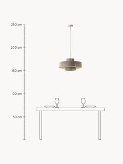 Large Linen Thread Pendant Light Lace - Beige