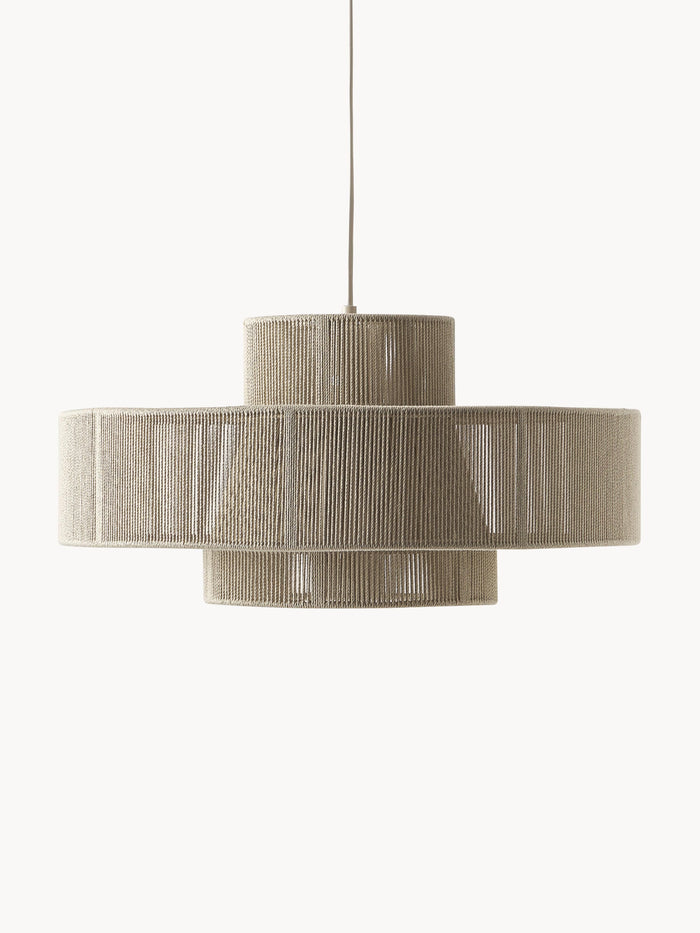 Large Linen Thread Pendant Light Lace - Beige
