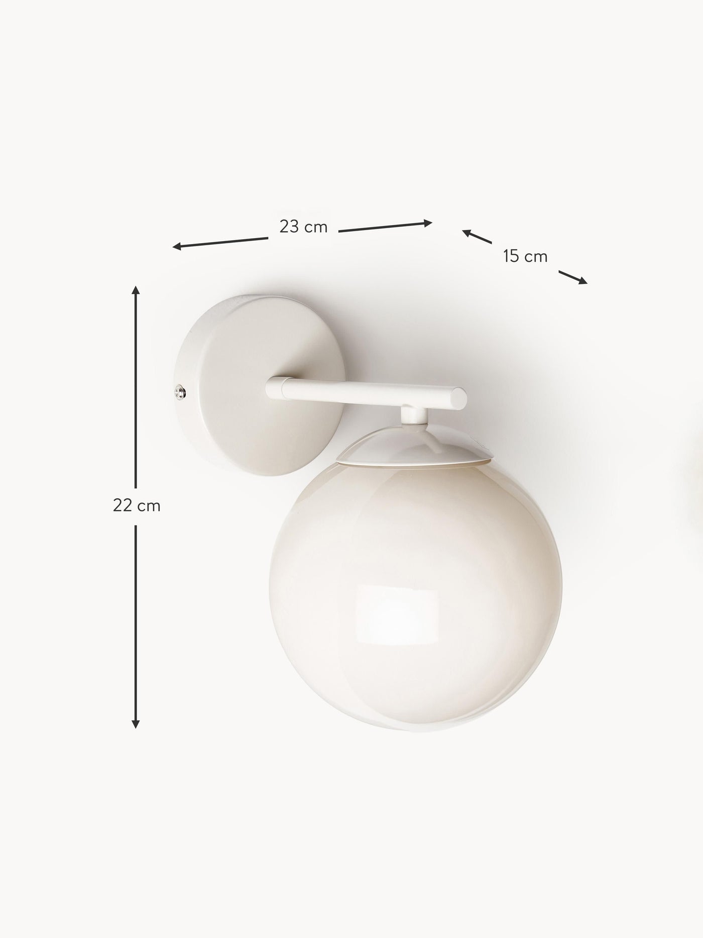 Wall Lamp Atlanta - Transparent Frame, Canopy: Light Beige