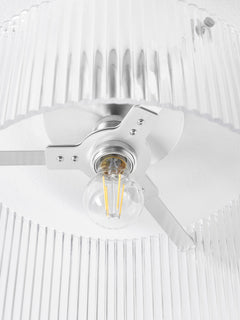 Ribbed Glass Ceiling Lamp Emmi - Transparent, Ø 35 cm