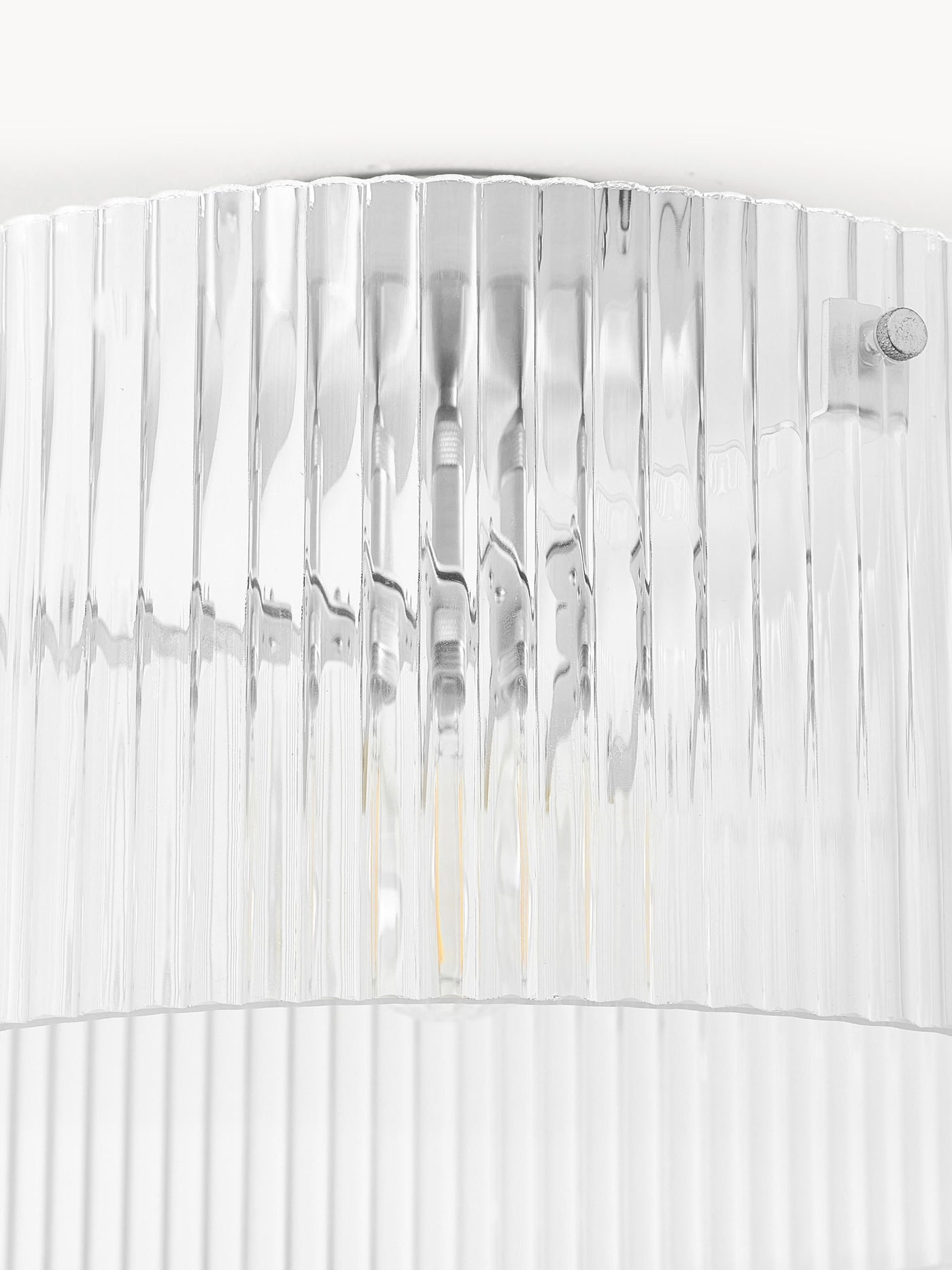 Ribbed Glass Ceiling Lamp Emmi - Transparent, Ø 35 cm