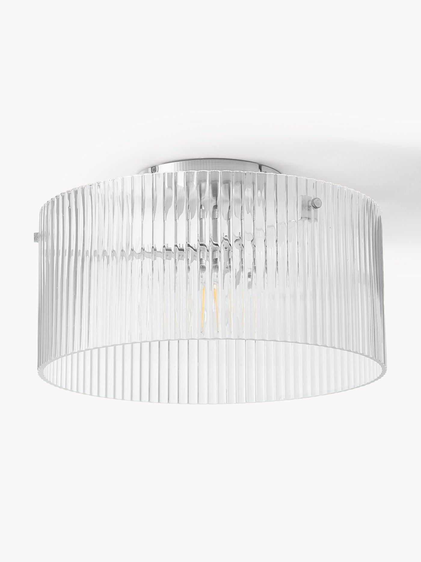 Ribbed Glass Ceiling Lamp Emmi - Transparent, Ø 35 cm