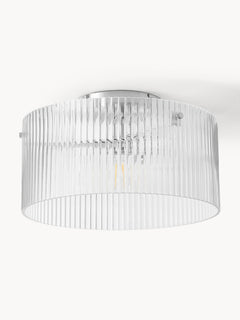 Ribbed Glass Ceiling Lamp Emmi - Transparent, Ø 35 cm