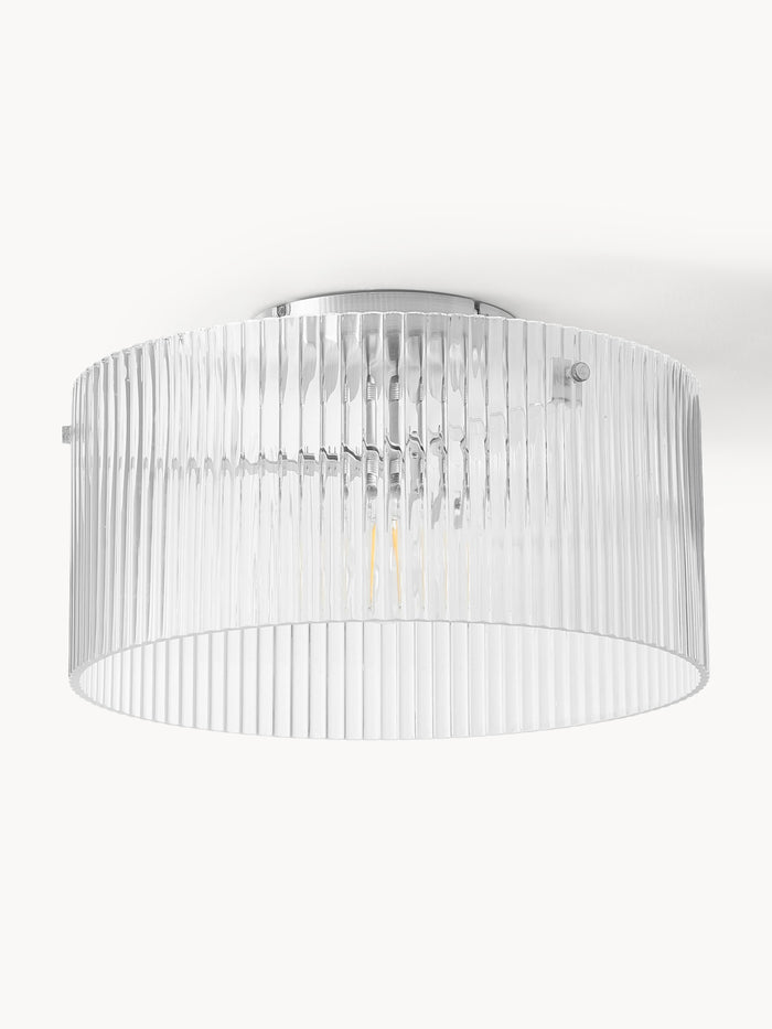 Ribbed Glass Ceiling Lamp Emmi - Transparent, Ø 35 cm