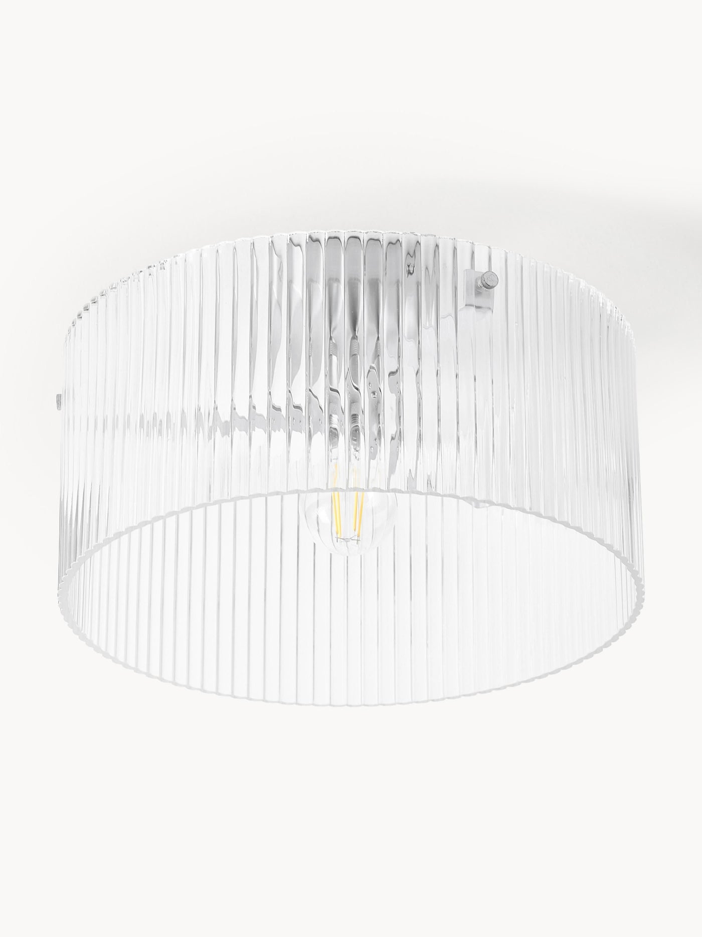 Ribbed Glass Ceiling Lamp Emmi - Transparent, Ø 35 cm