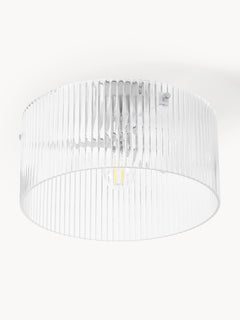 Ribbed Glass Ceiling Lamp Emmi - Transparent, Ø 35 cm