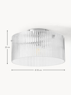 Ribbed Glass Ceiling Lamp Emmi - Transparent, Ø 35 cm