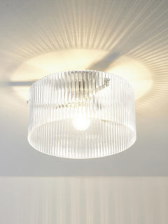 Ribbed Glass Ceiling Lamp Emmi - Transparent, Ø 35 cm