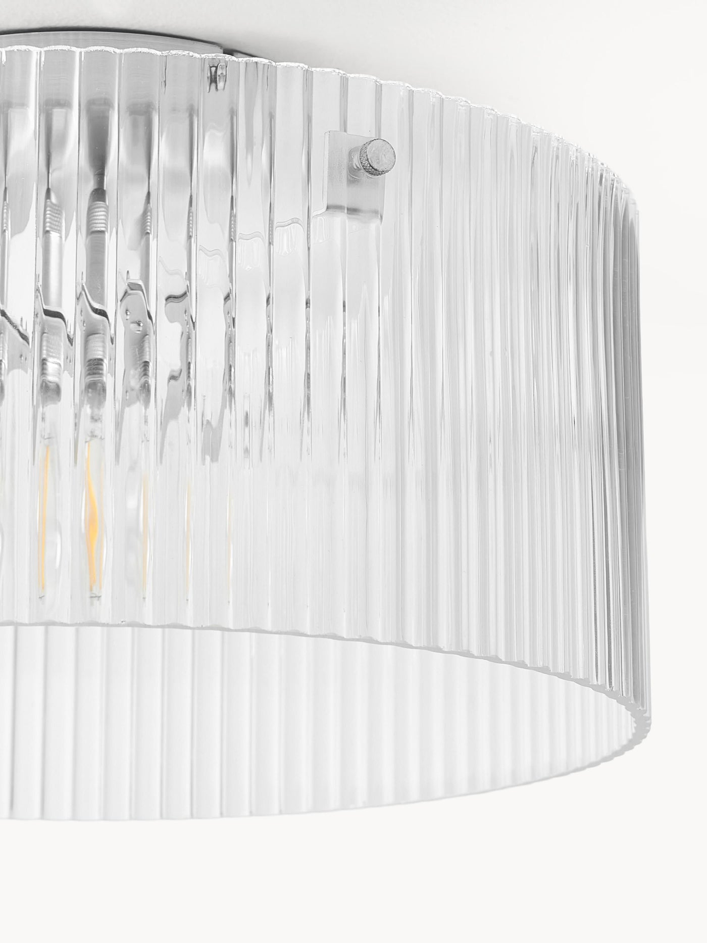 Ribbed Glass Ceiling Lamp Emmi - Transparent, Ø 35 cm