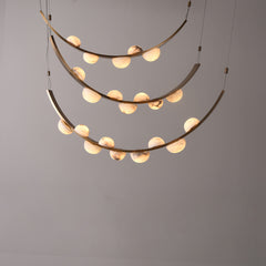 Crescent Moon Brass Pendant Light