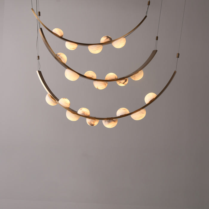 Crescent Moon Brass Pendant Light