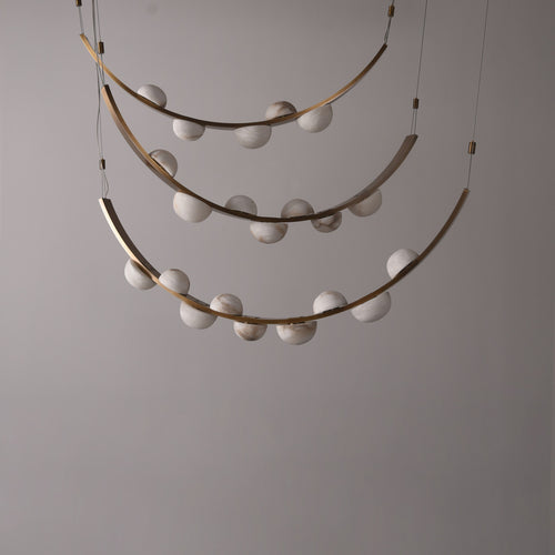Crescent Moon Brass Pendant Light