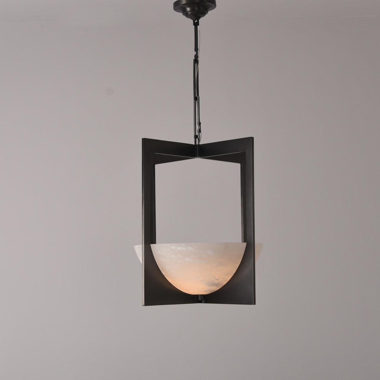Geometric Bronze Alabaster Pendant