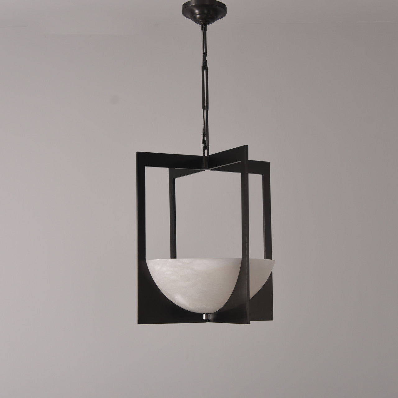Geometric Bronze Alabaster Pendant