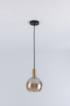 Aureola Gold Single Pendant Light & Smoked Glass Shades
