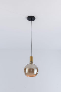 Aureola Gold Single Pendant Light & Smoked Glass Shades