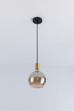 Aureola Gold Single Pendant Light & Smoked Glass Shades
